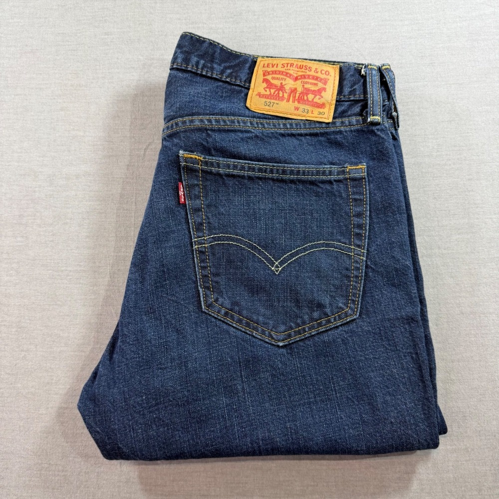 Levi's 527 Slim Bootcut Jeans Mens 33x30 Dark Wash Blue Excellent Denim